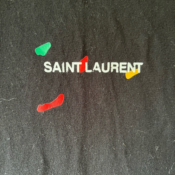 Saint Laurent Classic Black Paint Splatter Tee - Picture 5 of 5